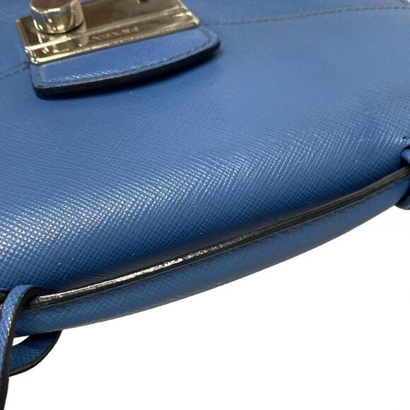 Auth PRADA - Blue Saffiano Leather Handbag - Picture 7 of 16